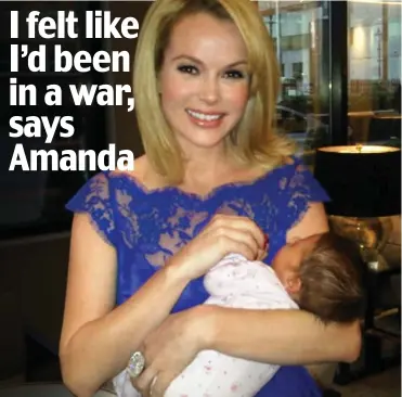  ??  ?? Difficult birth: Amanda Holden with daughter Hollie, her second child, in 2012