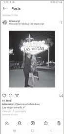  ??  ?? Instagram post by Mayerlin Tirado show her and Al Santiago vacationin­g in Las Vegas two days after they begged for a loan to help their sick son.