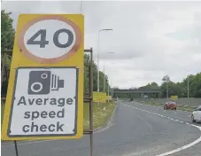  ??  ?? Average speed cameras on the A19 as work takes place at Testos.