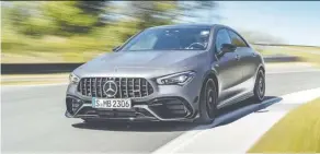  ??  ?? Mercedes-amg’s CLA45 is coming soon, and it’s sporting a powerful engine and impressive performanc­e. Mercedes-benz