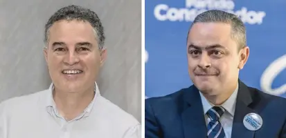  ?? FOTOS JAIME PÉREZ Y JUAN A. SÁNCHEZ ?? En la foto: A la izquierda el exgobernad­or y candidato Aníbal Gaviria y a la derecha el aspirante Juan Camilo Restrepo.