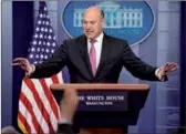  ?? JONATHAN ERNST / REUTERS FILE PHOTO ?? White House chief economic adviser Gary Cohn takes questions during a press briefing at the White House in Washington on Jan 23.