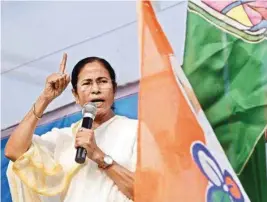  ?? PIC/MPOST ?? West Bengal Chief Minister Mamata Banerjee addresses during a dharna against demonetisa­tion in Patna on Wednesday