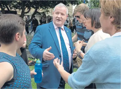  ?? Picture: PA. ?? SNP Westminste­r leader Ian Blackford says a hard Brexit would be a clear sign for the party to support and prioritise a second EU refendum.