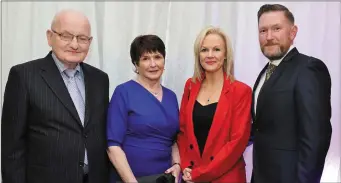  ??  ?? The late Donal Guiney with Mary Feeley (Canon O’Donovan Centre, Millstreet), with Ester and Des Murray (Ester’s Aromas, Rylane) pictured at the 2017 Awards.