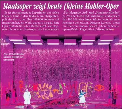  ?? ?? Zwei Schlüsselw­erke Mahlers werden nun kombiniert.