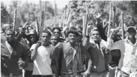  ??  ?? Oromo youth chant slogans during a protest in-front of Jawar Mohammed’s house, an Oromo activist and leader of the Oromo protest in Addis Ababa, Ethiopia, October 24, 2019. — Reuters