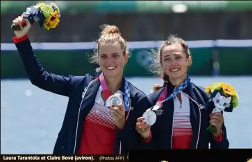  ?? (Photos AFP) ?? Laura Tarantola et Claire Bové (aviron).