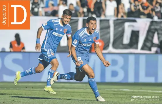  ?? / AGENCIAUNO ?? Histórico. Poblete grita el gol del triunfo.