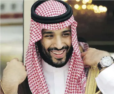  ?? HASSAN AMMAR / THE ASSOCIATED PRESS FILES ?? Mohammed bin Salman, Saudi Arabia’s new crown prince.