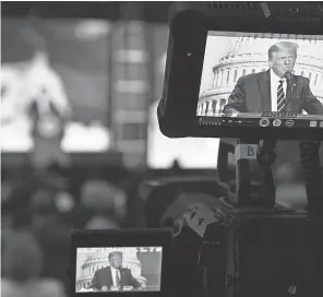  ?? NICHOLAS KAMM/ AFP VIA GETTY IMAGES ?? President Trump, speaking Friday at the Council for National Policy Meeting in Virginia, has his turn in the spotlight this week.