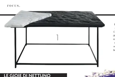  ??  ?? 1 – Mer Noire: in cuoio, acciaio e frammenti di marmo, il coffee table di Damien Gernay per Cliff Edition, prezzo a richiesta. • 2 – Vaso Spike, delle collezioni di Wave Murano Glass, nucleo di soffiatori e molatori che operano in una fornace recentemen­te rinnovata dell’isola della laguna veneta capeggiati dal giovane artigiano Roberto Beltrami, da 488 €. • 3 – Fanno parte del servizio Corallo Blu, in materiale sintetico, i piatti di Mario Luca Giusti, da 21 €. 1