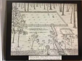  ?? EVAN BRANDT — MEDIANEWS GROUP ?? A rendering by Sue Donmoyer, now on display in the South Coventry Township Building, shows how the African Union Church of South Coventry site could be restored.