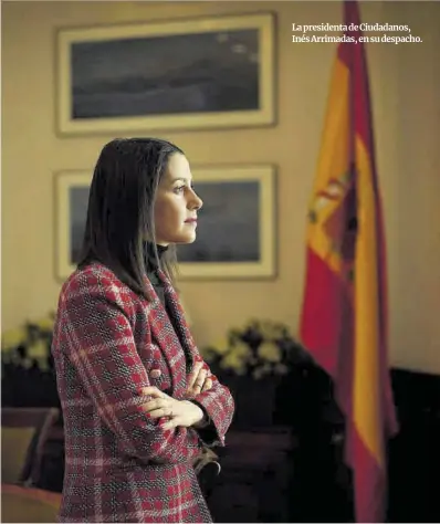  ?? José Luis Roca ?? La presidenta de Ciudadanos, Inés Arrimadas, en su despacho.