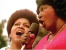  ?? Entertainm­ent Pictures/Alamy ?? Mavis Staples, left, duetting with Mahalia Jackson in Summer of Soul. Photograph: