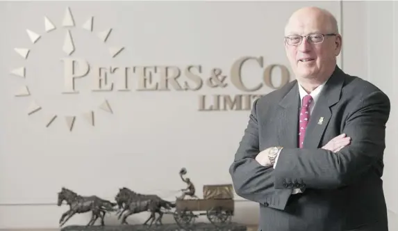  ?? KEITH MORISON FOR FINANCIAL POST ?? Peters & Co. chairman Mike Tims, 59, will retire at the end of December after a 35-year career in the energy financing sector.