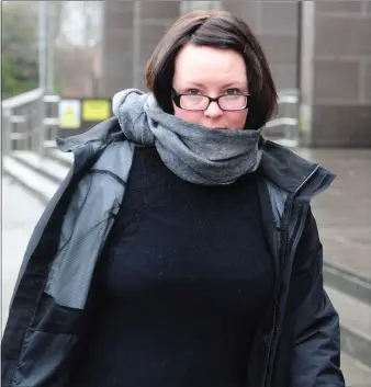  ??  ?? „ Former SNP MP Natalie Mcgarry appears at Glasgow Sheriff Court on charges of embezzleme­nt.