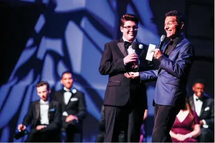  ?? Photo courtesy Jennifer Dowd ?? Caleb Freeman, left, the Songbook South high school vocal competitio­n award winner from February, went on to place second in the nation at the Michael Feinstein Great American Songbook High School Vocal Competitio­n in Carmel, Ind., this past July.