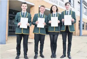  ??  ?? Top marks Five Highers As for Euan Cran, Callum Forbes, Carla Shaw, Lewis Shevlin and Jagoda Palka (not pictured).