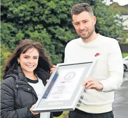  ?? Josh with Megan Connor. ?? Congratula­tions