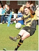 ?? ?? FINE GAME: Hinckley’s Rory Vowles kicked four out of four conversion­s