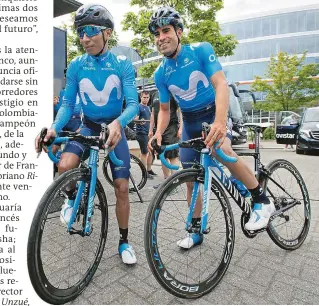  ?? FOTO ?? Nairo y Mikel, ciclistas que se disputaron el liderato del Movistar en los últimos años. Dicen que siempre hubo respeto.