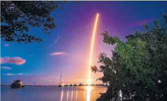  ?? FLORIDA TODAY VIA THE ASSOCIATED PRESS ?? SpaceX launches from Kennedy Space Center on Sept. 15. Instead of looking back 4,000 years or out to space, we should focus our resources on the serious issues right in front of us, Rachel Plotkin writes.
