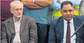  ??  ?? Labour leader Jeremy Corbyn with Bradford East MP Imran Hussain