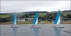  ??  ?? The young sailors set out in convoy for a solo sailing to Holy Isle.B31sail05