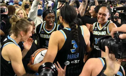  ?? Photograph: Matt Marton/USA Today Sports ?? Chicago Sky celebrate their maiden WNBA championsh­ip.