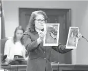  ?? SEAN RAYFORD/AP POOL PHOTO ?? Prosecutor Linda Dunikoski presents evidence Thursday during the trial of three men accused of Ahmaud Arbery’s killing in Brunswick, Ga.