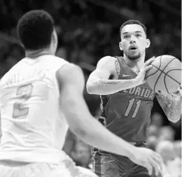  ?? CRYSTAL LOGIUDICE/ASSOCIATED PRESS ?? Florida guard Chris Chiozza could not lead the Gators past Tennessee on Wednesday.