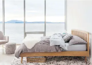  ?? PHOTOS (2): COURTESY OF ARTICLE ?? The Culla Spindle Oak bed features the clean, modern lines of Scandinavi­an furniture. Its light colour and breezy elegance is perfectly suited to a contempora­ry, airy bedroom like this.