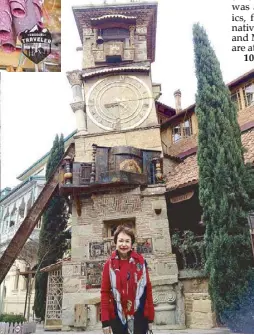  ??  ?? The author in front of the crooked Clock Tower