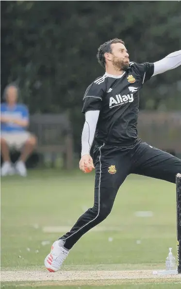  ??  ?? Sunderland’s Mark Turner in action during his team’s victory over Whitburn in the Dukes ECB North East Premier.