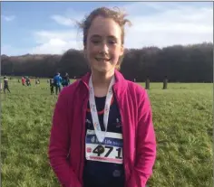  ??  ?? Aughrim AC’s Lacey Shannon who came seventh in the girls under-13 Irish Life Health Intermedia­tes, Masters, Juvenile B and Juvenile XC Relays at Kilcoran Estate in Clarinbrid­ge, Galway.