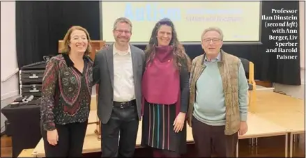  ?? ?? Professor Ilan Dinstein (second left) with Ann Berger, Liv Sperber and Harold Paisner