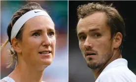  ?? ?? Victoria Azarenka of Belarus and Daniil Medvedev of Russia. Composite: Shuttersto­ck,