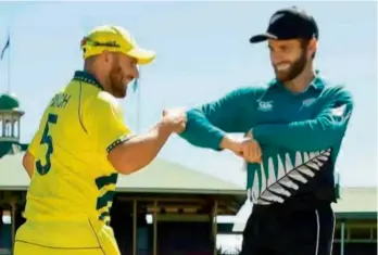  ??  ?? Australian limited over skipper Aaron Finch and his New Zealand counterpar­t Kane Williamson in this file photo.