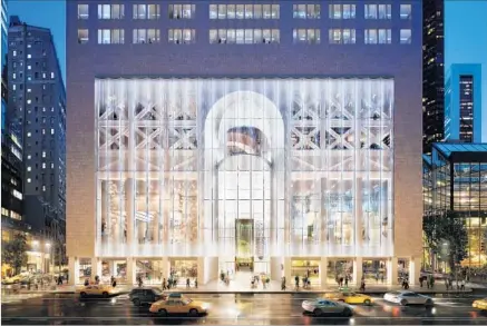  ?? Images from DBOX ?? AN ARTIST’S rendering of the proposed redesign of the building at 550 Madison Ave., which has set off a critical firestorm.