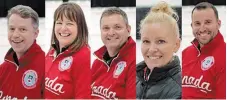  ?? CURLING CANADA PHOTO ?? Bobcaygeon’s Chrissy Molnar, in black, joins, from left,
Gil Dash,
Ina Forrest, Mark Ideson and Dunsford’s Jon Thurston in their pursuit of the podium during the
2024 World Wheelchair Curling Championsh­ip in South Korea.