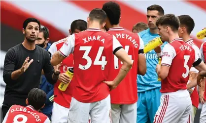  ??  ?? Mikel Arteta says his long-term plan for Arsenal is clear despite making drastic changes to beat Liverpool. Photograph: Shaun Botterill/ AFP/Getty Images