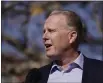  ?? JAE C. HONG — THE ASSOCIATED PRESS ?? Former San Diego Mayor Kevin Faulconer speaks during a news conference in Tuesday in the San Pedro section of Los Angeles. Faulconer announced he is entering the race for California governor.