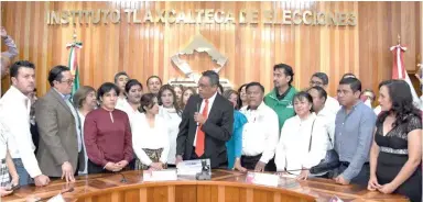  ?? Mizpah Zamora ?? La coalición PRI-PVEM-PS-Nueva Alianza registró ante el ITE a sus candidatos a diputados locales.