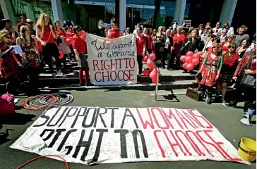  ??  ?? A 2010 prochoice rally outside the Court of Appeal in Molesworth St, Wellington.