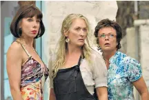  ??  ?? Mamma Mia! The Party at the O2, above; Christine Baranski, Meryl Streep and Jule Walters in Mamma Mia! the 2008 film, left