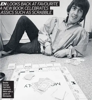  ??  ?? Beatle George Harrison relaxes in 1964 with a game of Monopoly