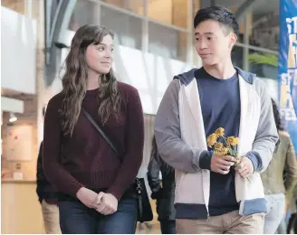  ??  ?? Hailee Steinfeld and Hayden Szeto in The Edge of Seventeen, which could become a teen classic.