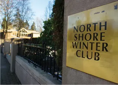  ??  ?? GERRY KAHRMANN/POSTMEDIA NEWS The North Shore Winter Club briefly suspended the two boys at the centre of the bullying incidents.