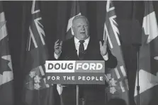  ?? JACK BOLAND ?? Premier Doug Ford thanked his supporters for backing him through a busy and controvers­ial first 100 days at the helm.